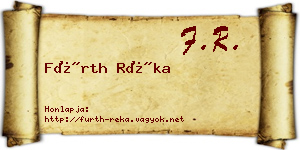Fürth Réka névjegykártya